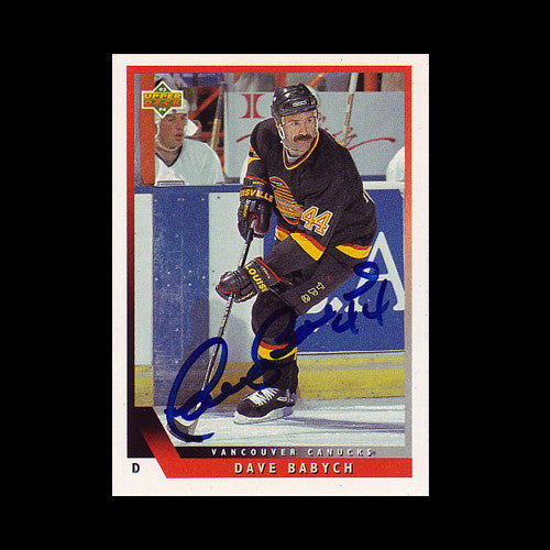 Dave Babych Vancouver Canucks Autographed Card