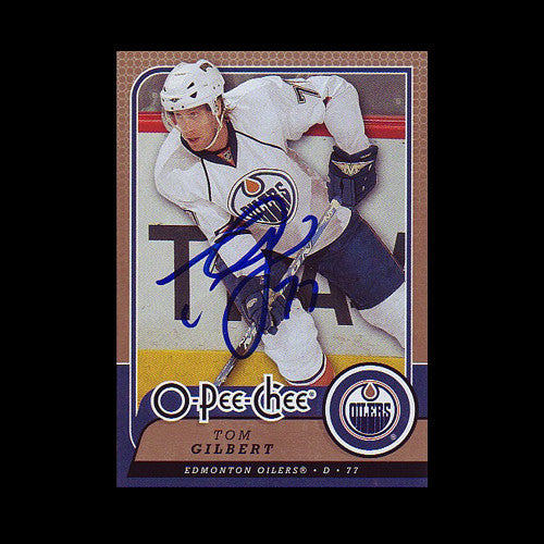 Tom Gilbert Edmonton Oilers Autographed Card