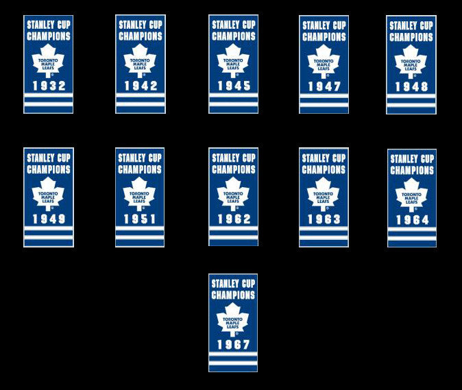Toronto Maple Leafs Complete Set of 11 Stanley Cup Banner Pins
