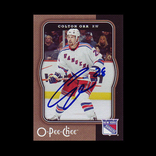 Colton Orr New York Rangers Autographed Card