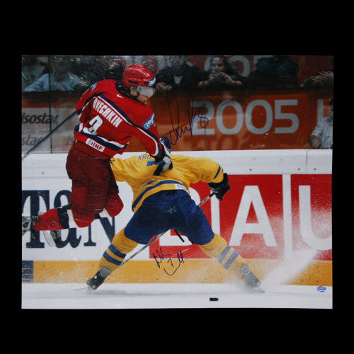 Alexander Ovechkin Team Russia & Niklas Kronwall Team Sweden Dual Autographed 16x20 Photo