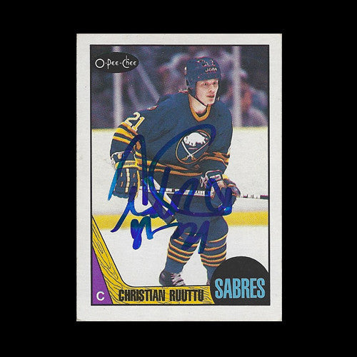Christian Ruuttu Buffalo Sabres Autographed Card