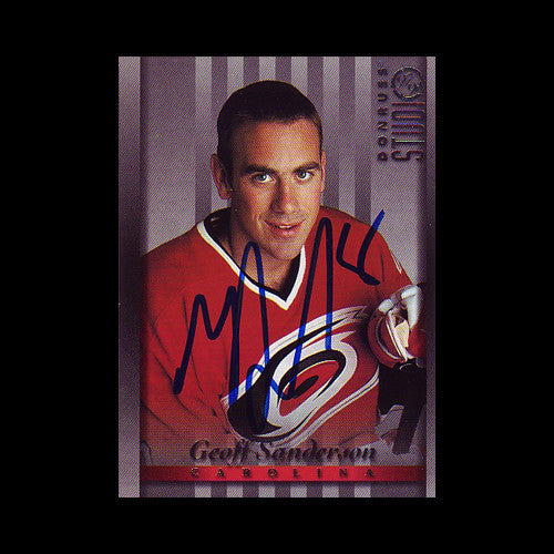 Geoff Sanderson Carolina Hurricanes Autographed Card