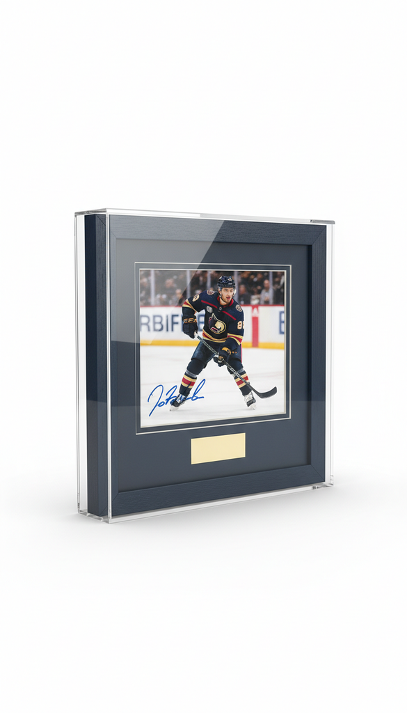 Framed Puck Signed After Overtime Win