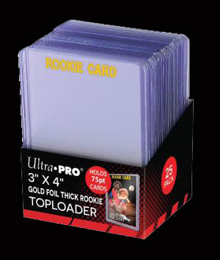 3" x 4" 75 Pt Thick Gold Rookie Toploader 25ct