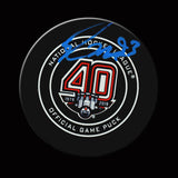 RYAN NUGENT-HOPKINS Autographed Goal Puck With CONNOR MCDAVID Assist From November 13, 2018 vs Canadiens