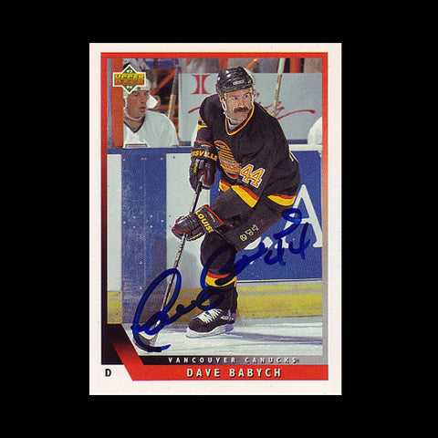 Dave Babych Vancouver Canucks Autographed Card
