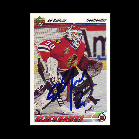 Ed Belfour Chicago Blackhawks Autographed Card