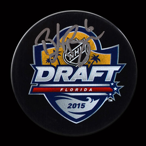 Brock Boeser Vancouver Canucks Autographed 2015 Draft Day Puck