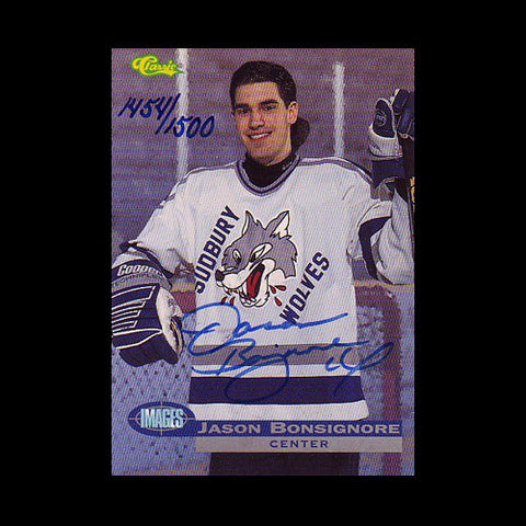 Jason Bonsignore Sudbury Wolves Autographed 1995 Images Autographs Card