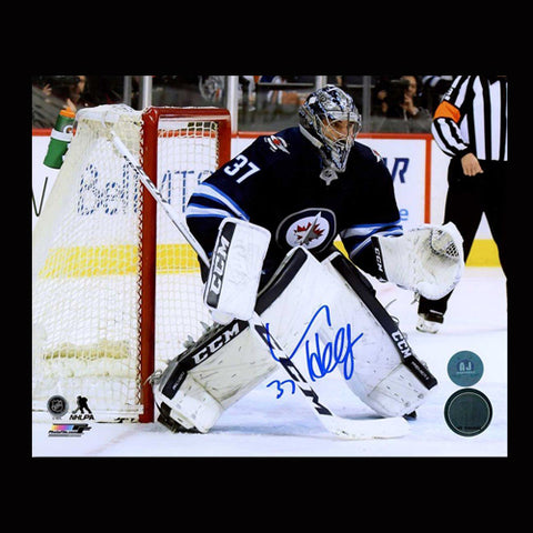 Connor Hellebuyck Winnipeg Jets Autographed Focus 8x10 Photo