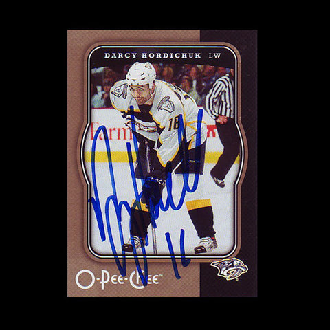 Darcy Hordichuk Nashville Predators Autographed Card