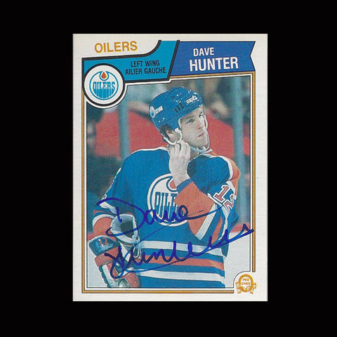 Dave Hunter Edmonton Oilers Autographed Card
