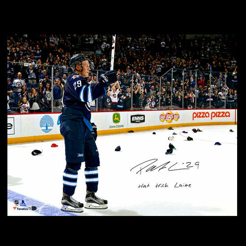 Patrik Laine Winnipeg Jets Autographed "Hat Trick Laine" Inscribed 16x20 Photo - Clearance