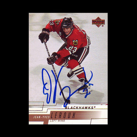 Jean-Yves Leroux Chicago Blackhawks Autographed Card