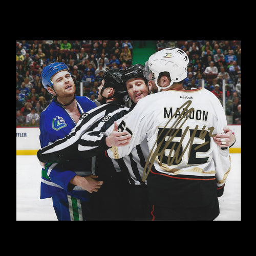 Patrick Maroon Anaheim Ducks Autographed Havin' A Chat 8x10 Photo