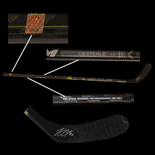Jordan Oesterle Autographed CCM Ribcor Game Used Stick