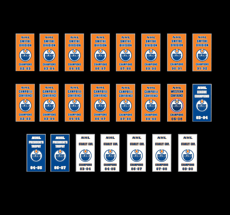 Edmonton Oilers Complete Set of 23 Banner Pins
