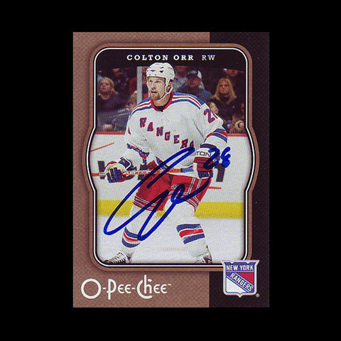 Colton Orr New York Rangers Autographed Card