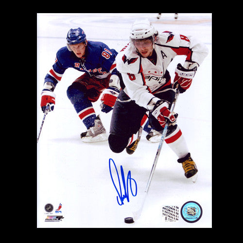 Alexander Ovechkin Washington Capitals Autographed 16x20 Puck Action Photo